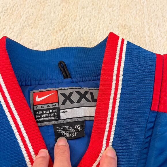 Vintage Philadelphia 76ers Jacket 2XL Blue Y2K Nike NBA Basketball Satin Bomber - Picture 4 of 9
